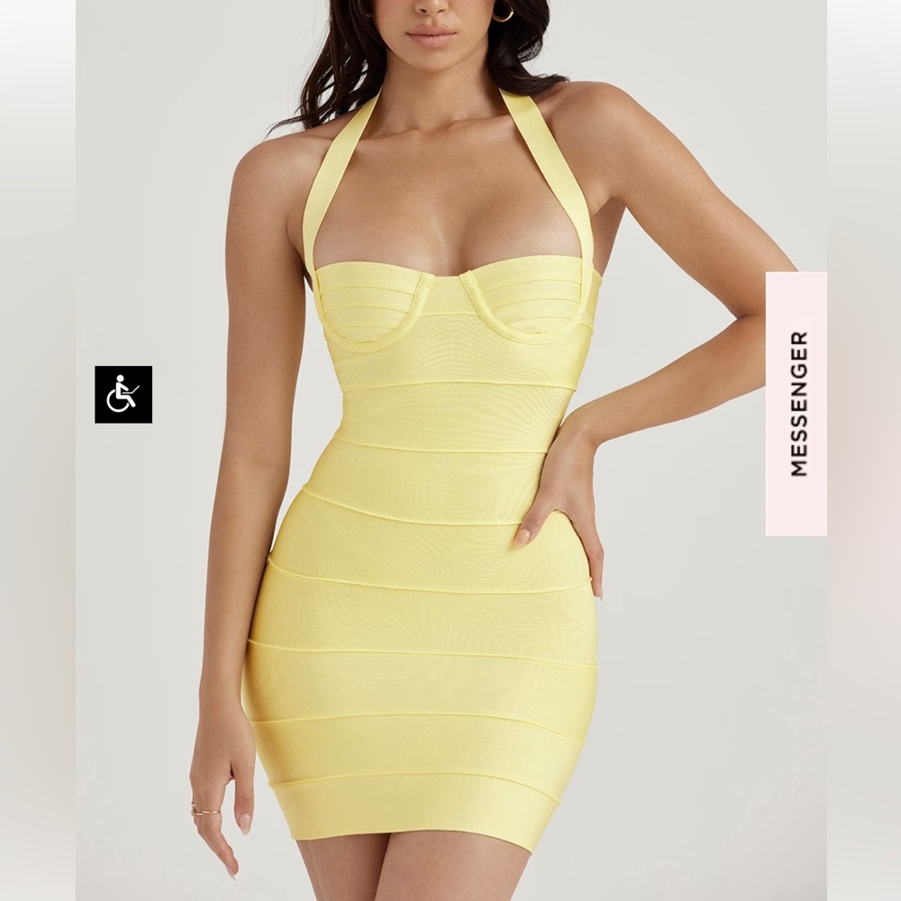 Yellow Halter-Style House of cb dress